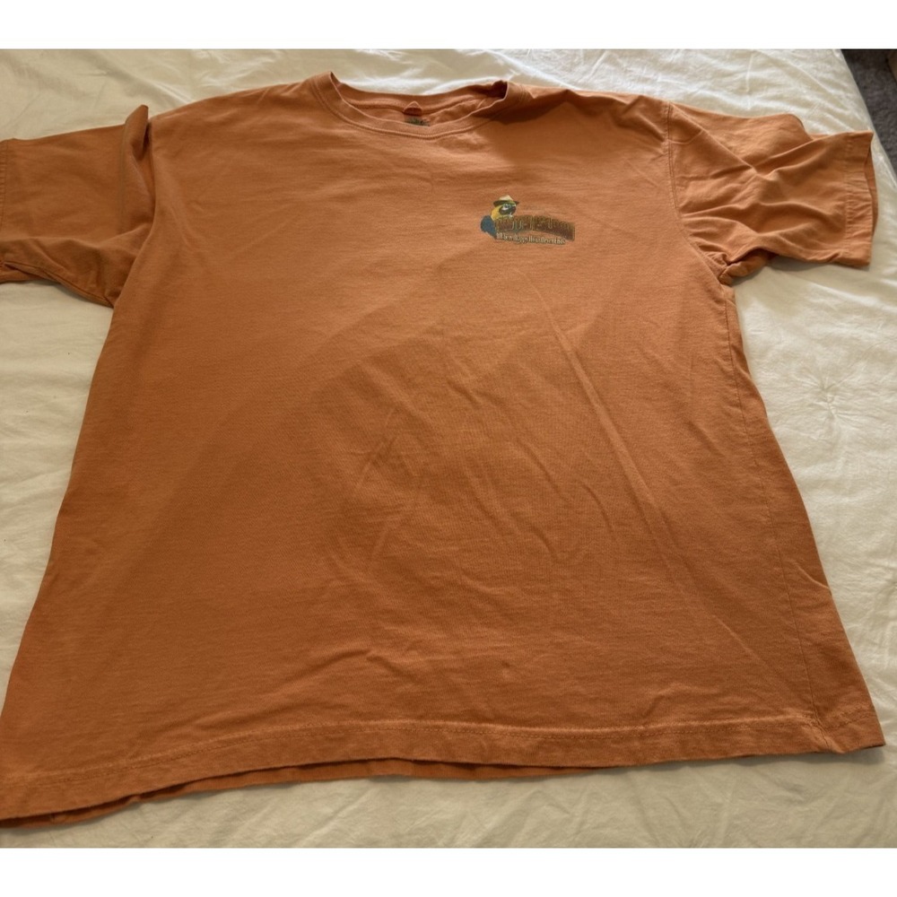 Newport Blue Mens XL Orange Party Island Parrot Graphic T-Shirt Cotton Tee 1216